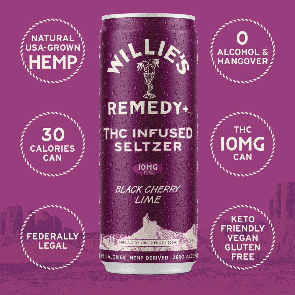 Willie’s Remedy Black Cherry Lime 10mg Sparkling Seltzer Willie’s Remedy Black Cherry Lime 10mg Sparkling Seltzer