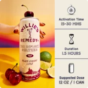 Willie’s Remedy Black Cherry Lime 5mg Sparkling Seltzer - Image 3
