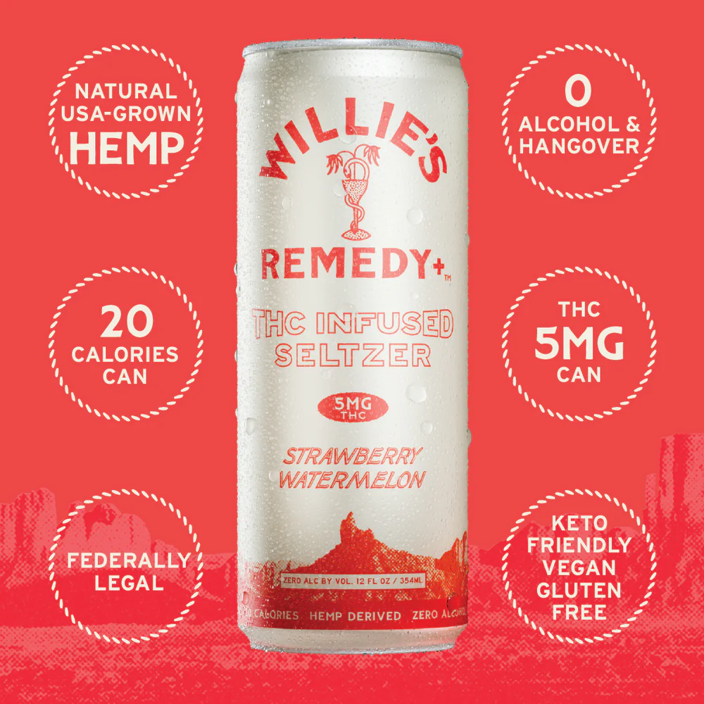 Willie’s Remedy Strawberry Watermelon 5mg Sparkling Seltzer Willie’s Remedy Strawberry Watermelon 5mg Sparkling Seltzer